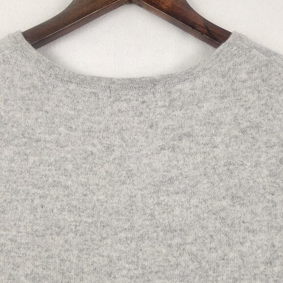 Kirkland Signature 2-Ply Cashmere Pullover Sweater Women L Gray Short Sleeve EUC - Picture 7 of 11